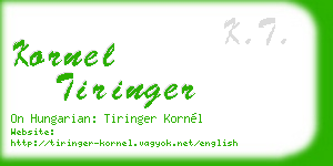 kornel tiringer business card